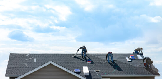 3JM residential roofing contractors on a job